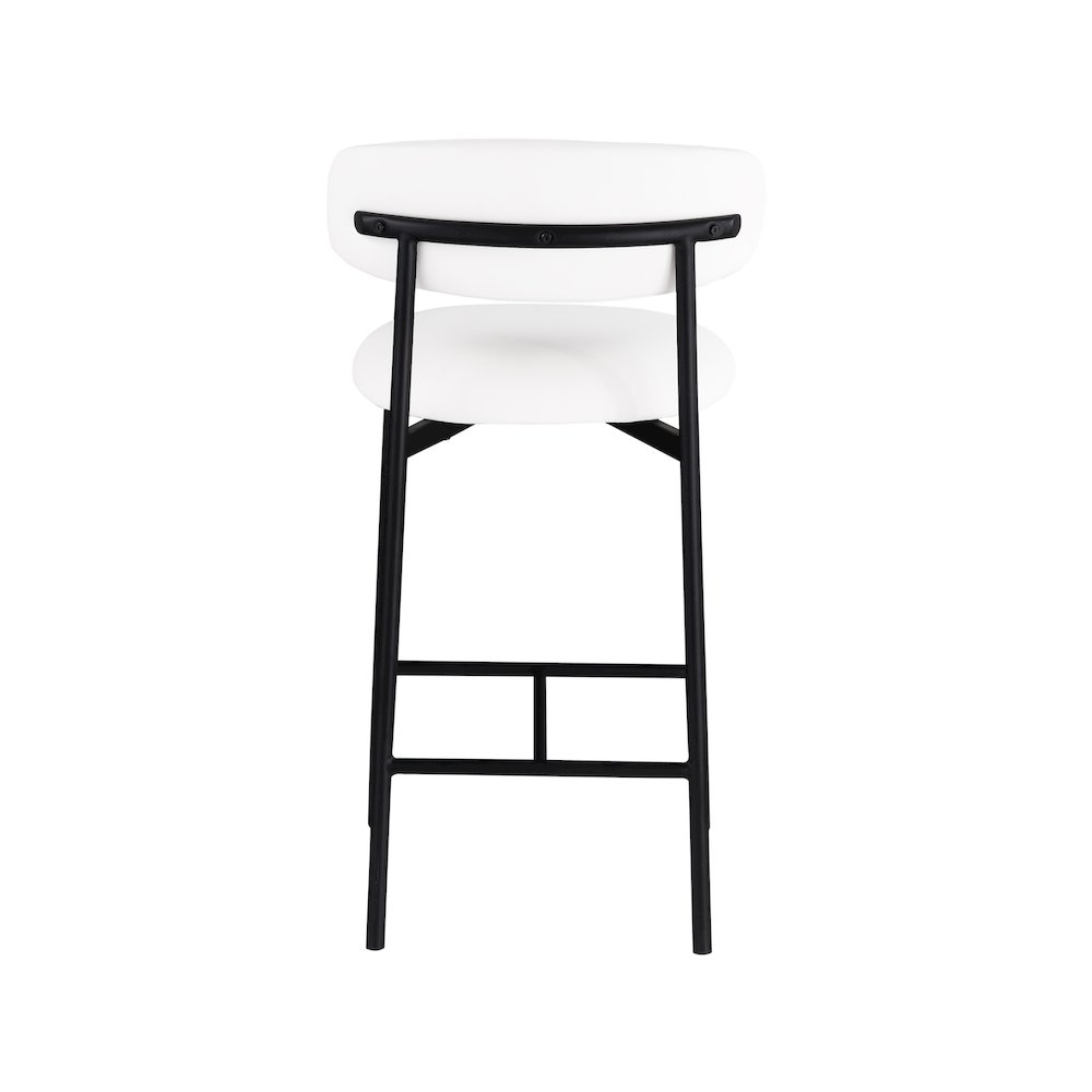 Lupita Off-White Vegan Leather Upholstered Counter Stool, Set of 2. Picture 4