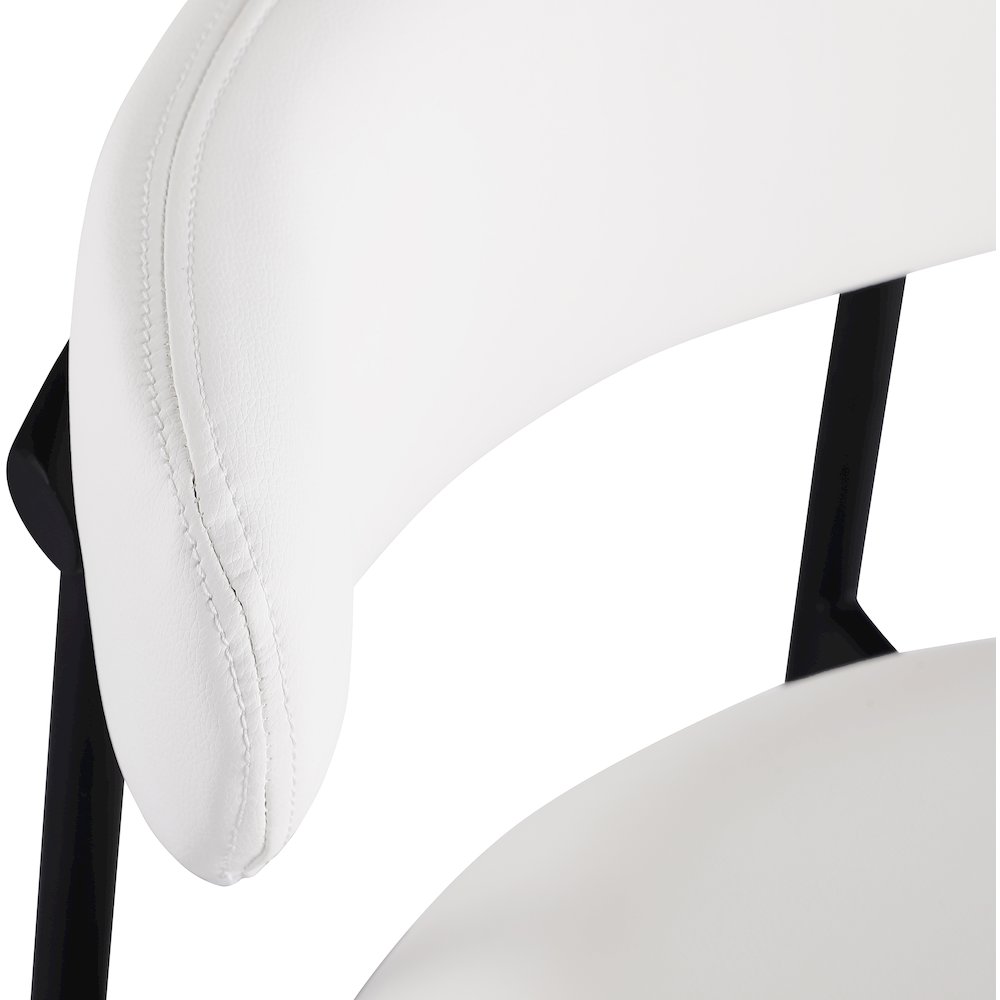 Lupita Off-White Vegan Leather Upholstered Counter Stool, Set of 2. Picture 6