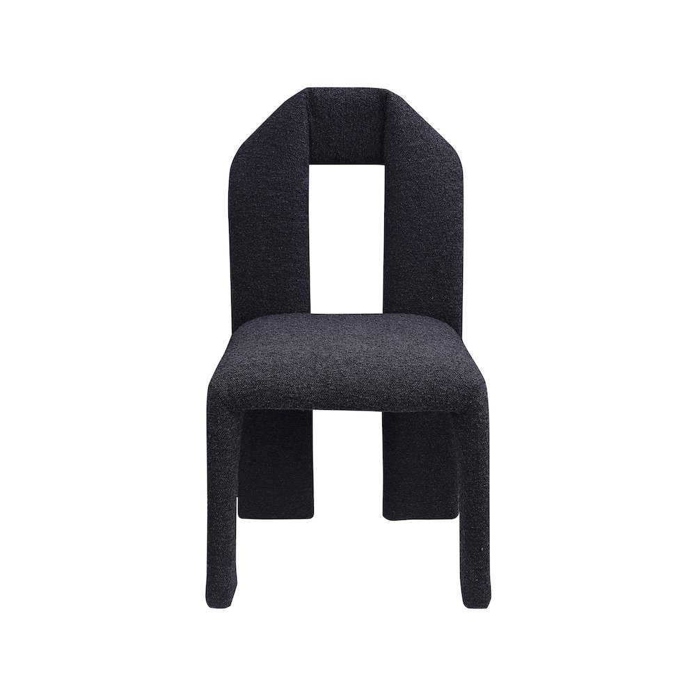 Bennett Black Boucle Fabric Dining Chair, Set of 2. Picture 2