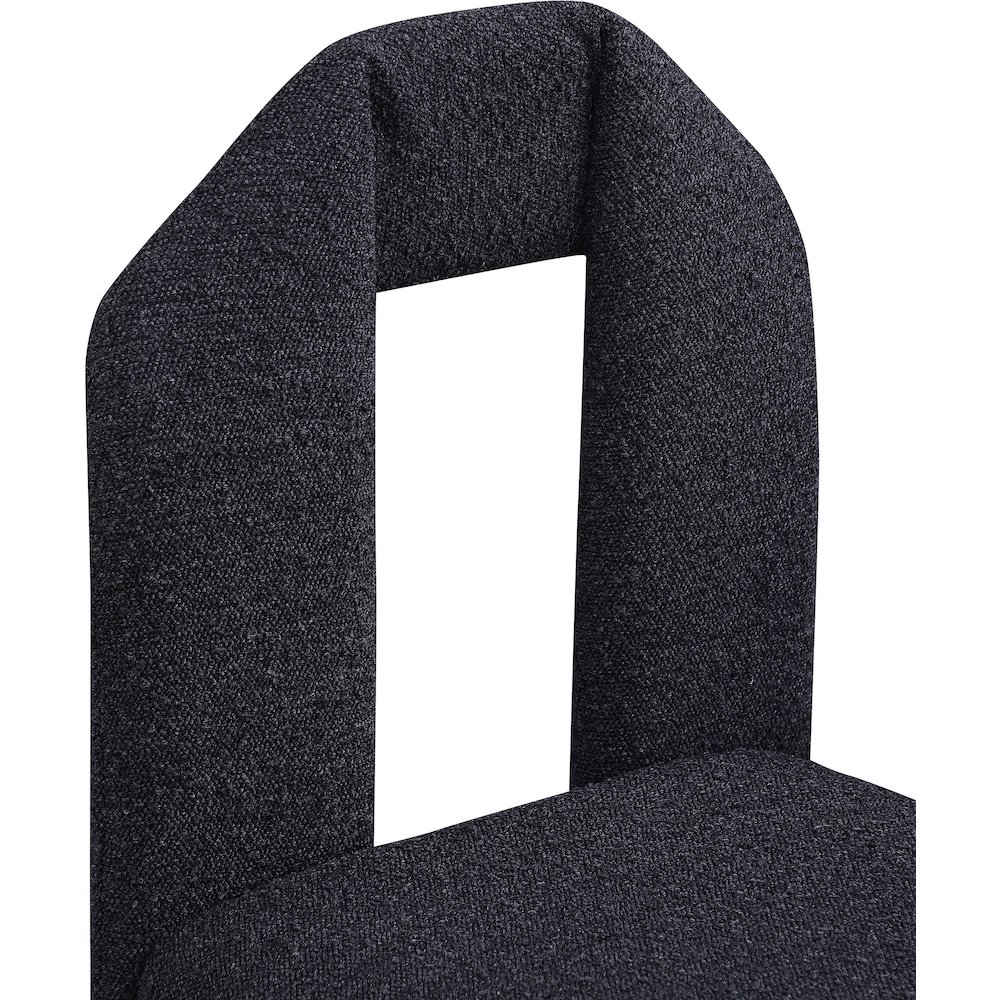 Bennett Black Boucle Fabric Dining Chair, Set of 2. Picture 6