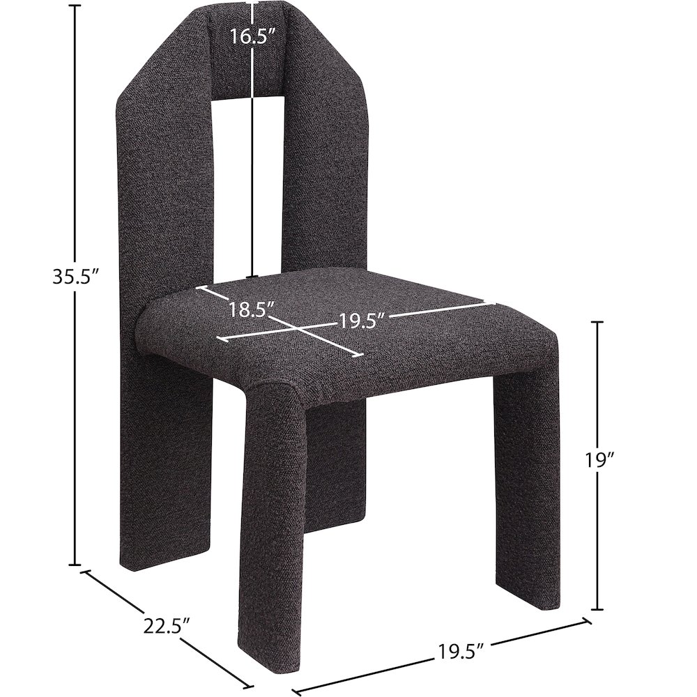 Bennett Brown Boucle Fabric Dining Chair, Set of 2. Picture 7