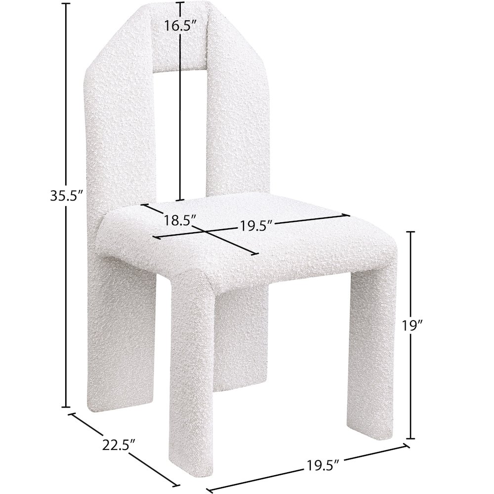 Bennett Cream Boucle Fabric Dining Chair, Set of 2. Picture 7