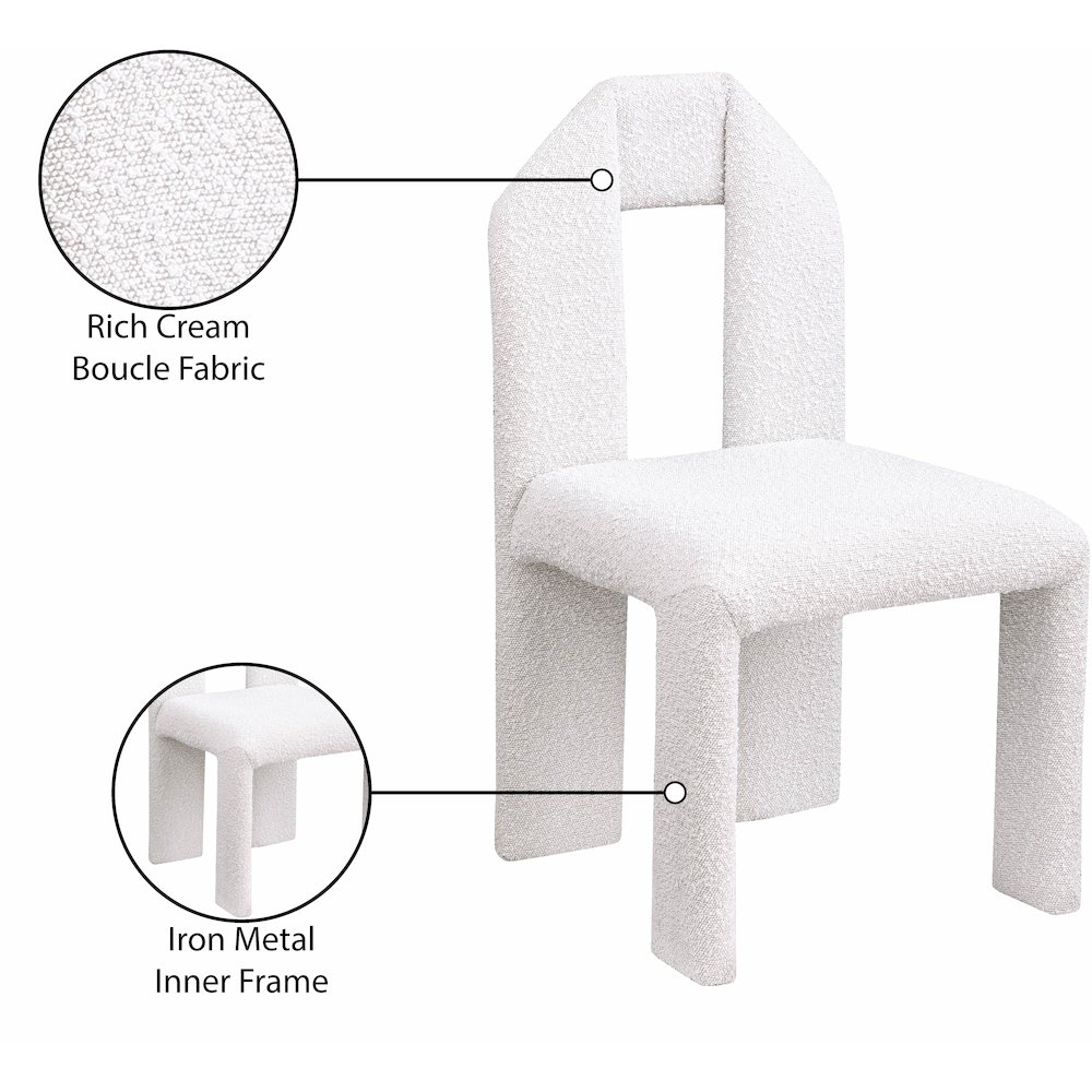 Bennett Cream Boucle Fabric Dining Chair, Set of 2. Picture 8
