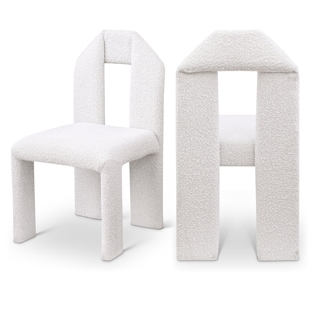Bennett Cream Boucle Fabric Dining Chair, Set of 2. Picture 1