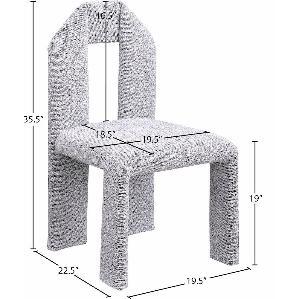 Bennett Grey Boucle Fabric Dining Chair, Set of 2. Picture 7