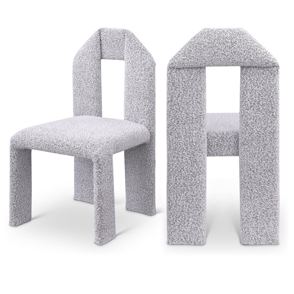 Bennett Grey Boucle Fabric Dining Chair, Set of 2. Picture 1