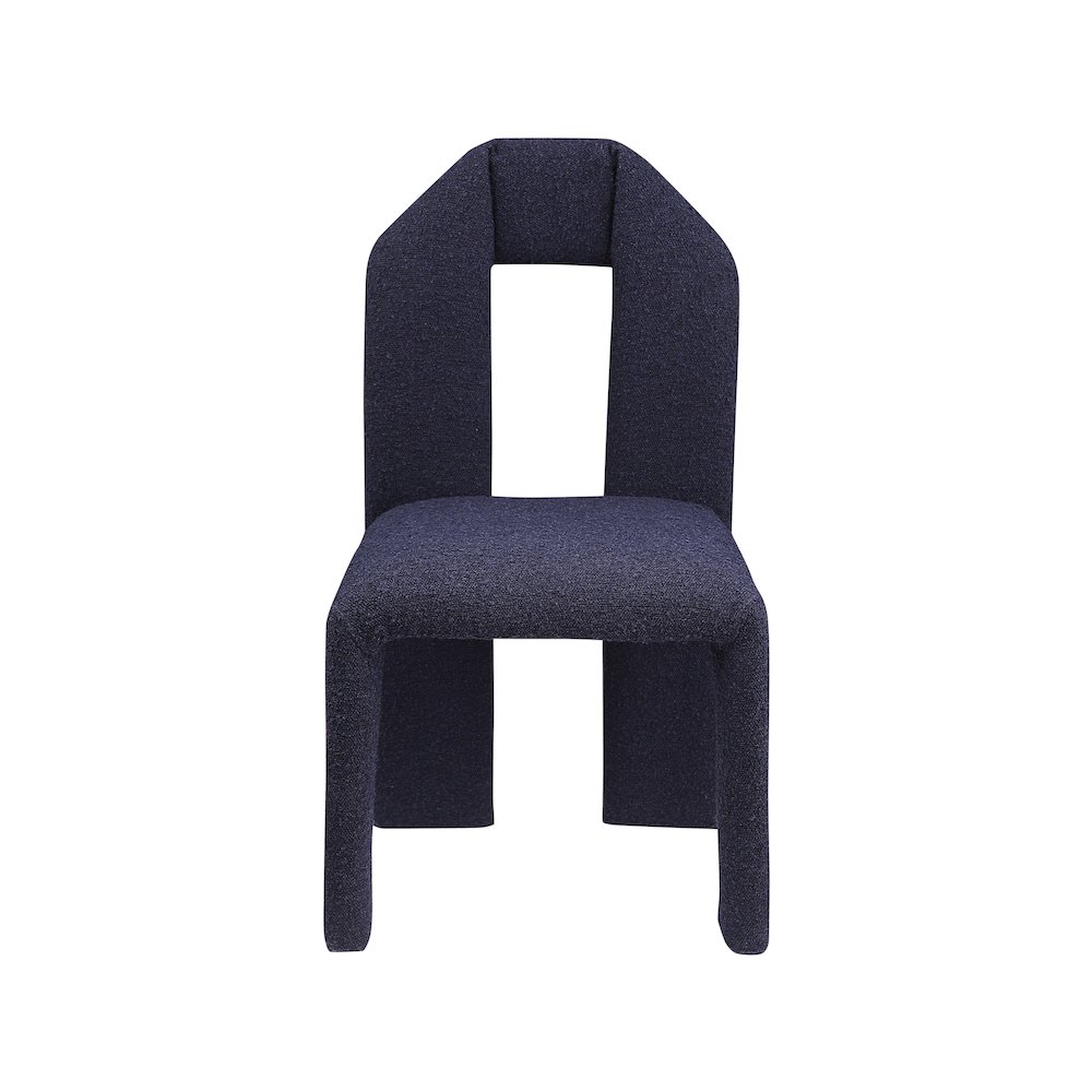 Bennett Navy Boucle Fabric Dining Chair, Set of 2. Picture 2