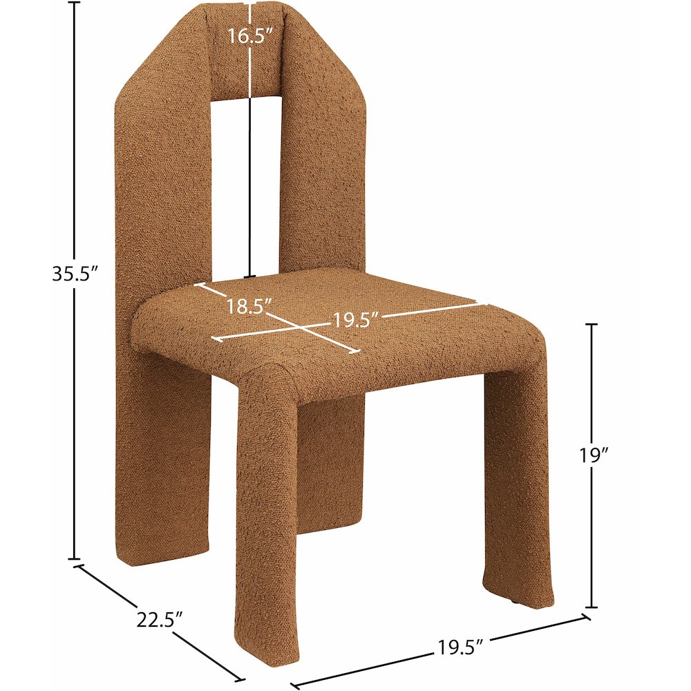 Bennett Saddle Boucle Fabric Dining Chair, Set of 2. Picture 7