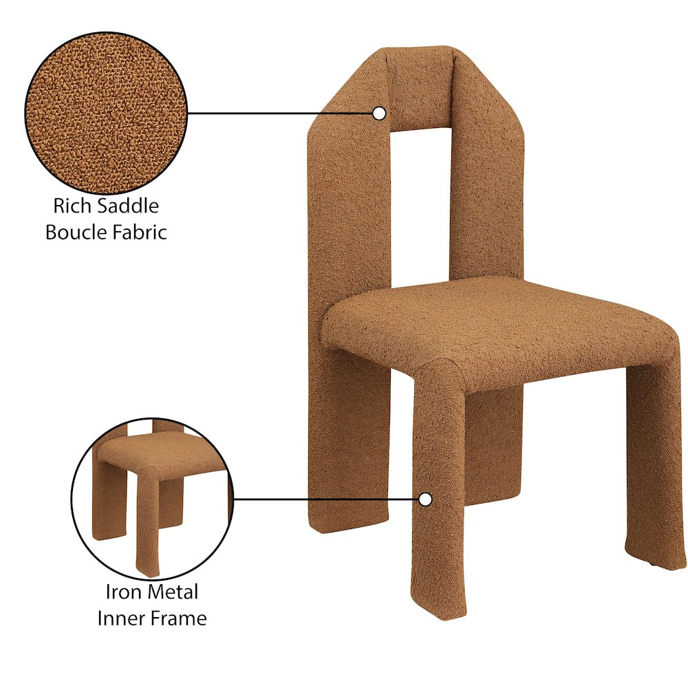 Bennett Saddle Boucle Fabric Dining Chair, Set of 2. Picture 8