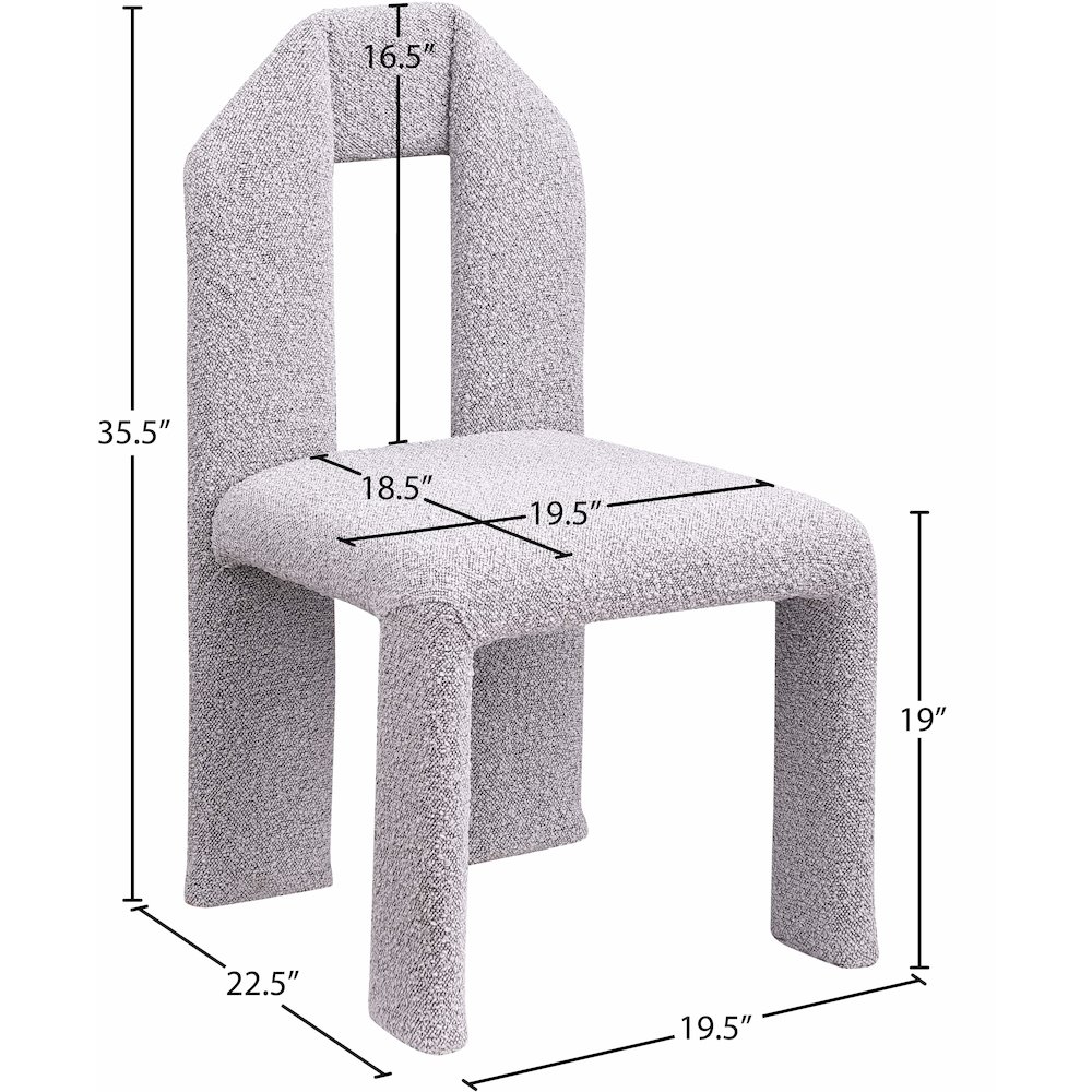 Bennett Taupe Boucle Fabric Dining Chair, Set of 2. Picture 7