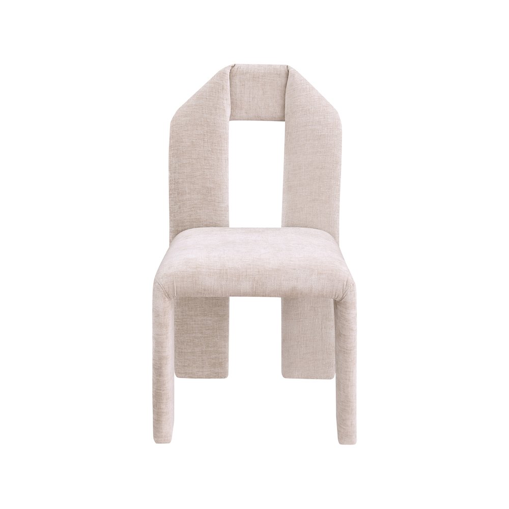 Bennett Beige Chenille Fabric Dining Chair, Set of 2. Picture 2