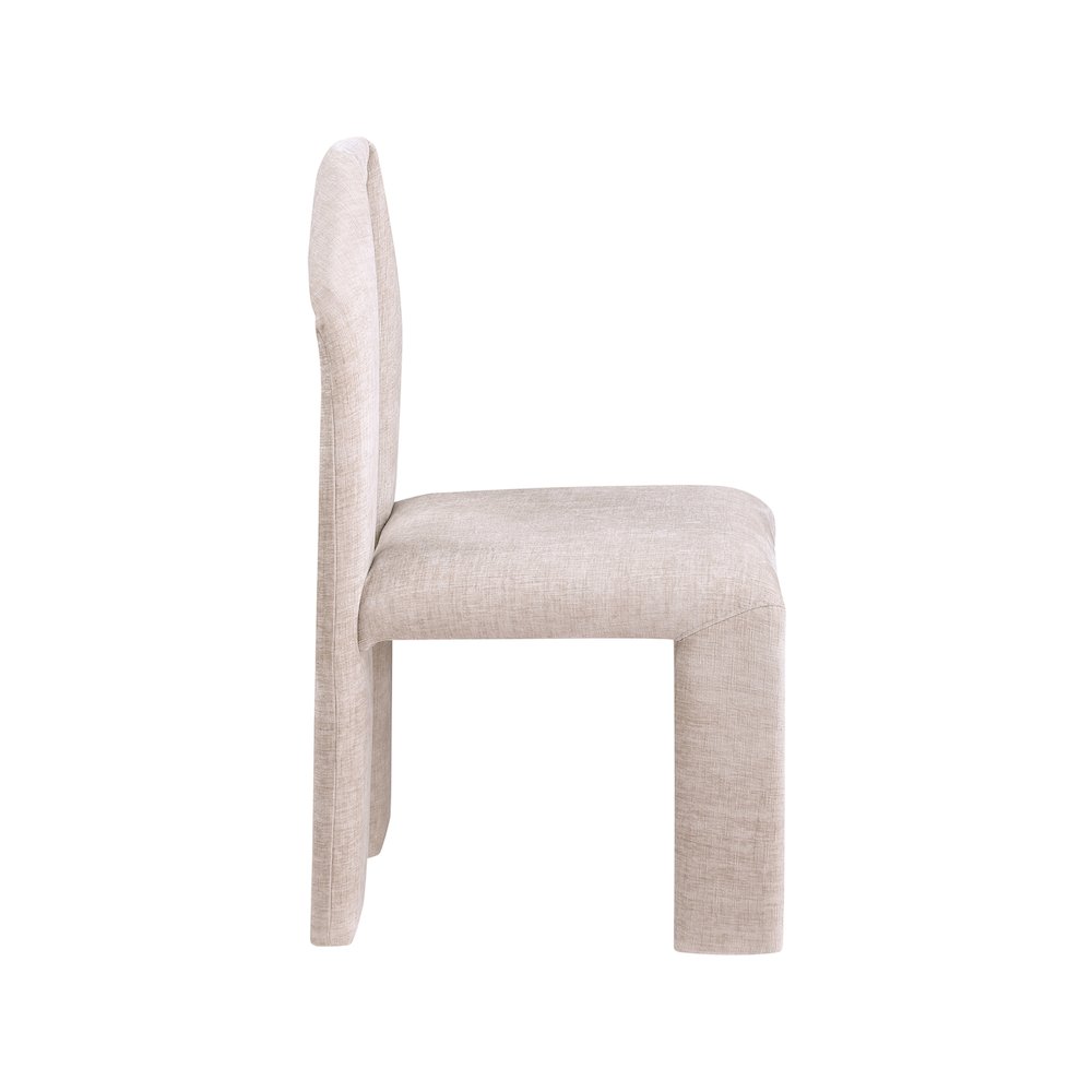 Bennett Beige Chenille Fabric Dining Chair, Set of 2. Picture 3