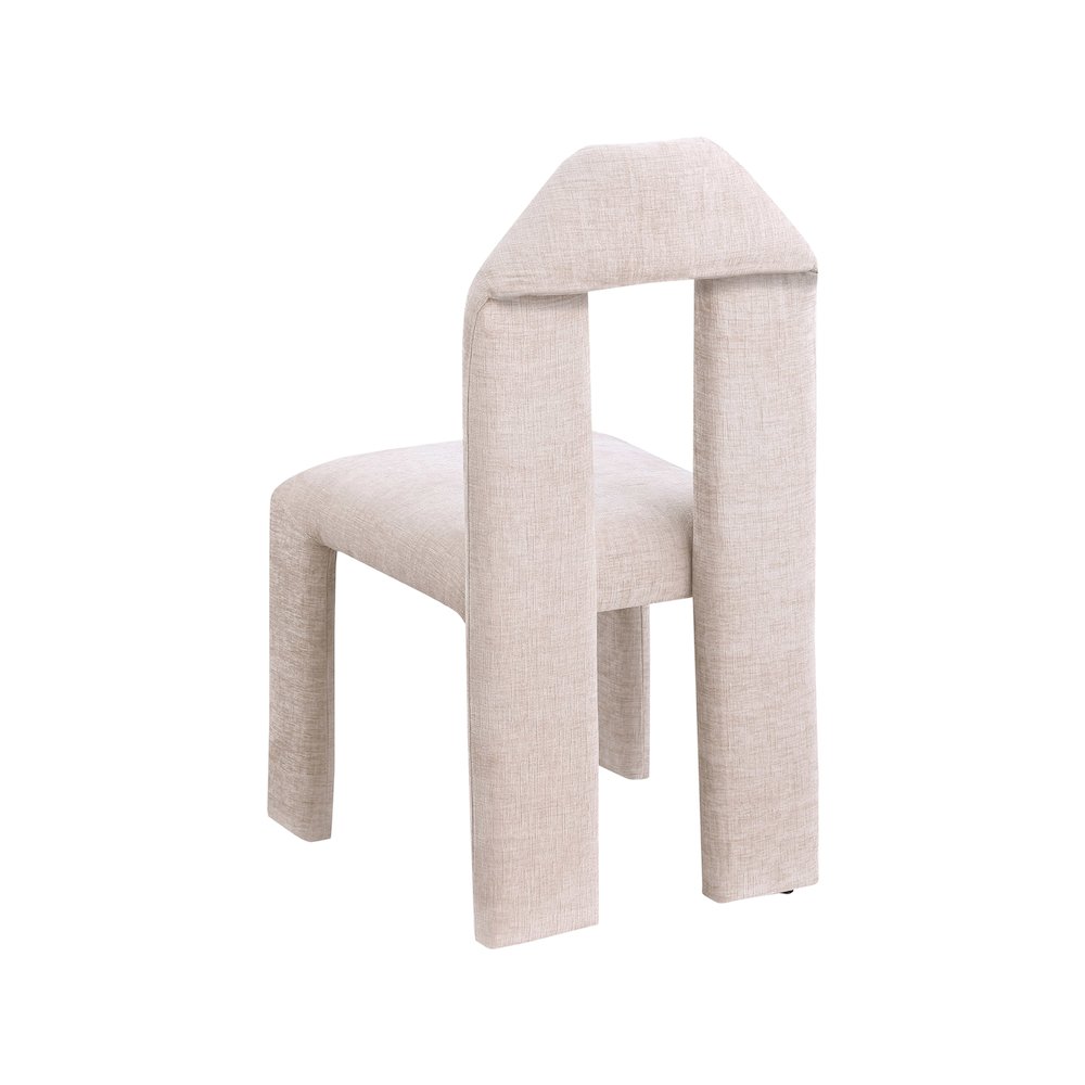 Bennett Beige Chenille Fabric Dining Chair, Set of 2. Picture 5