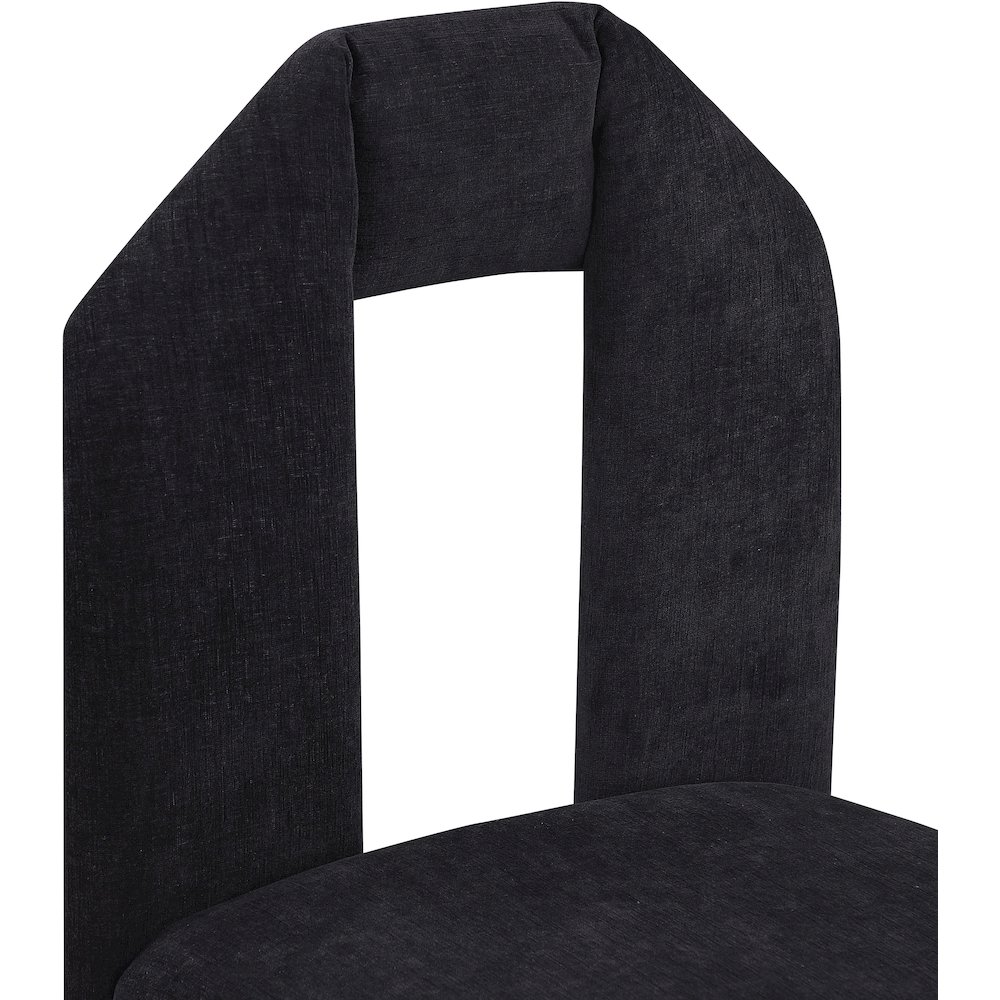 Bennett Black Chenille Fabric Dining Chair, Set of 2. Picture 6