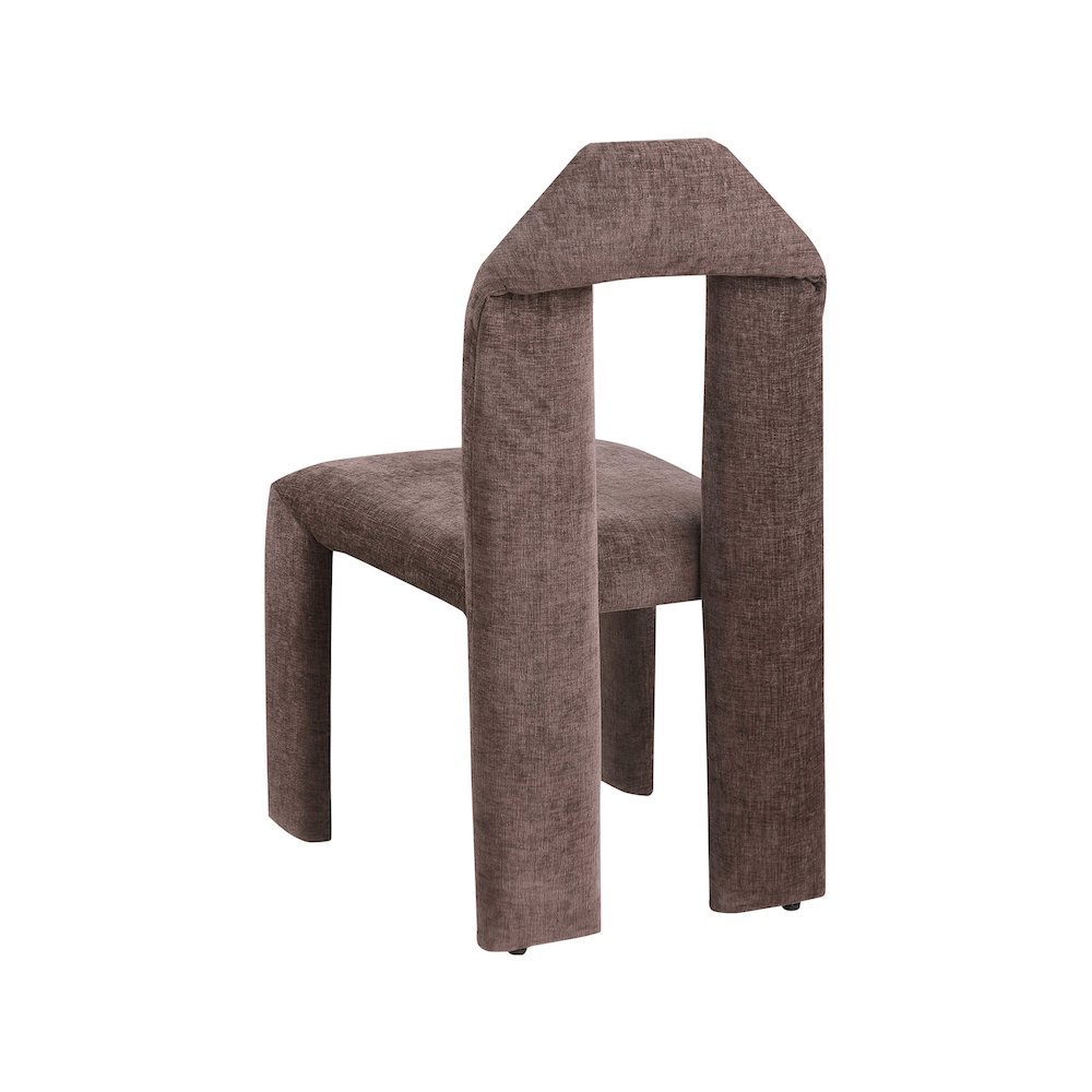 Bennett Brown Chenille Fabric Dining Chair, Set of 2. Picture 5