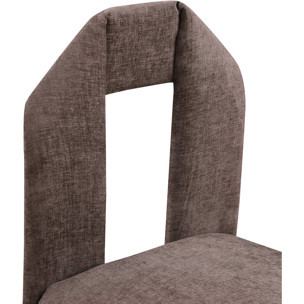 Bennett Brown Chenille Fabric Dining Chair, Set of 2. Picture 6