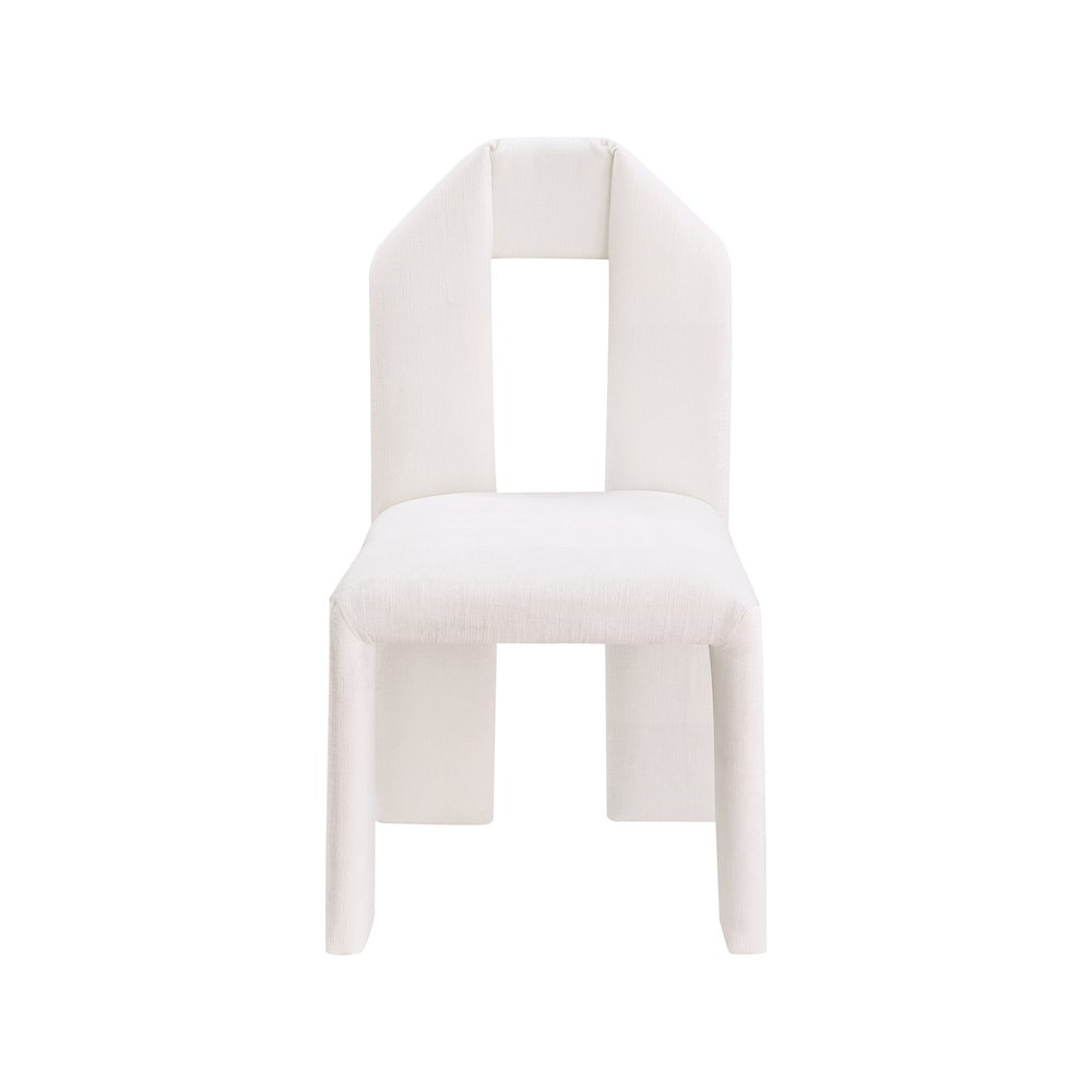 Bennett Cream Chenille Fabric Dining Chair, Set of 2. Picture 2