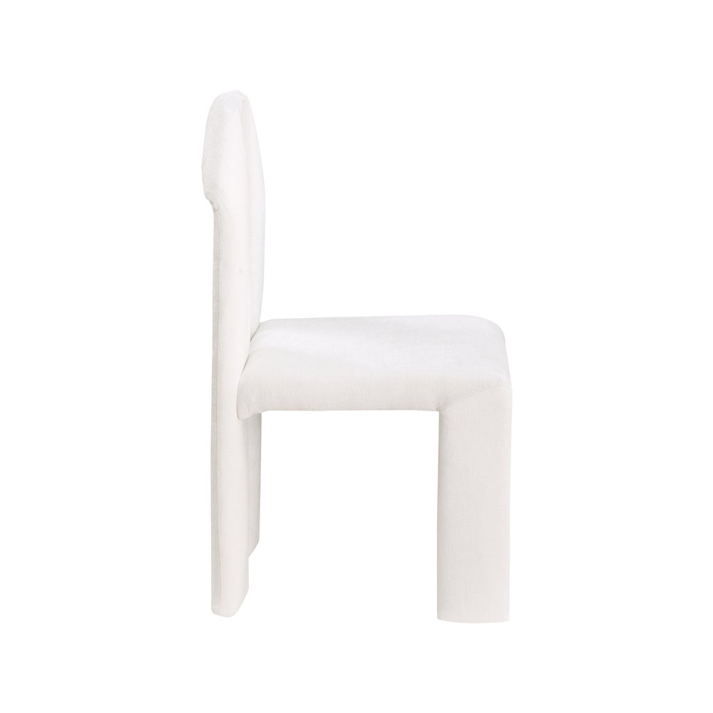 Bennett Cream Chenille Fabric Dining Chair, Set of 2. Picture 3