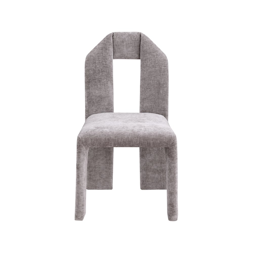 Bennett Grey Chenille Fabric Dining Chair, Set of 2. Picture 2