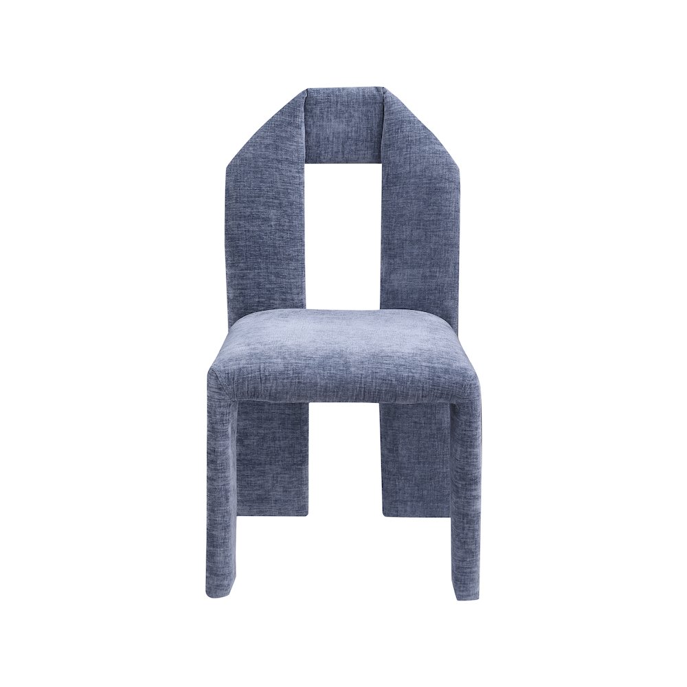 Bennett Light Blue Chenille Fabric Dining Chair, Set of 2. Picture 2