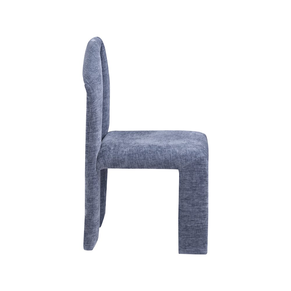 Bennett Light Blue Chenille Fabric Dining Chair, Set of 2. Picture 3