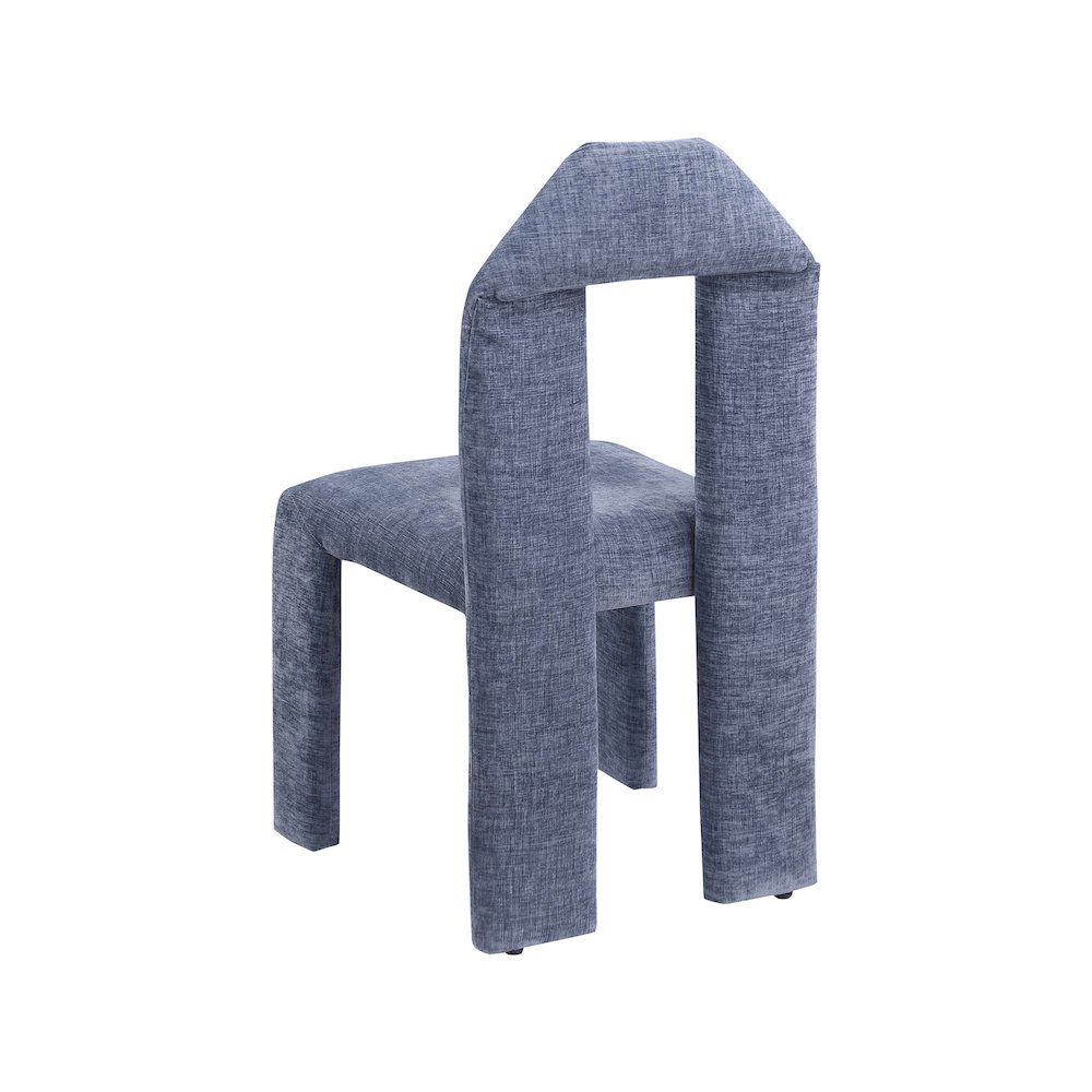 Bennett Light Blue Chenille Fabric Dining Chair, Set of 2. Picture 5