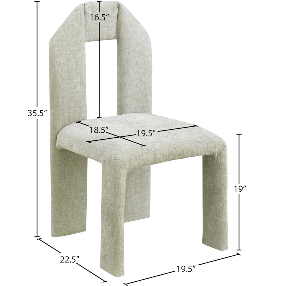 Bennett Mint Chenille Fabric Dining Chair, Set of 2. Picture 7