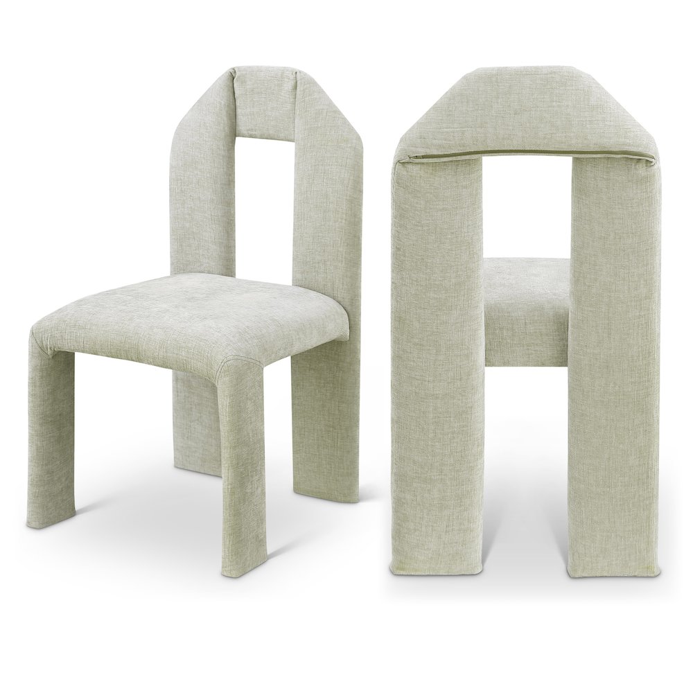 Bennett Mint Chenille Fabric Dining Chair, Set of 2. Picture 1