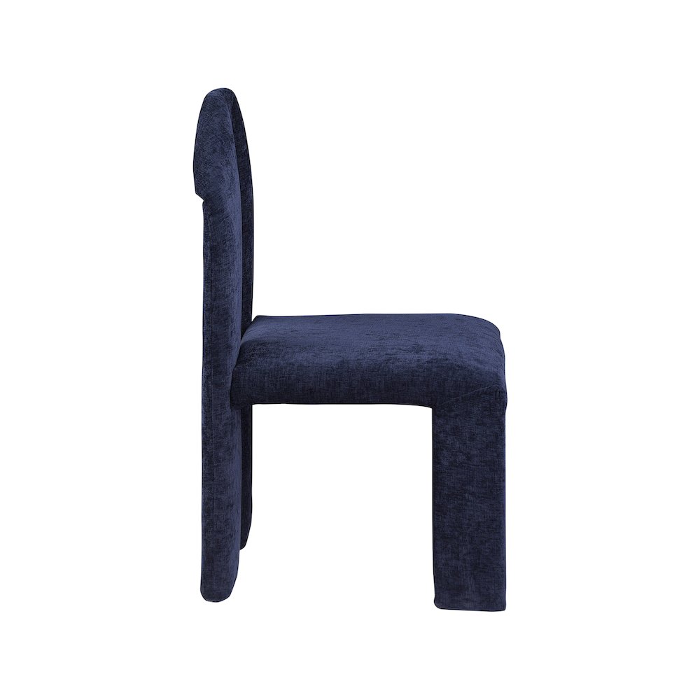 Bennett Navy Chenille Fabric Dining Chair, Set of 2. Picture 3