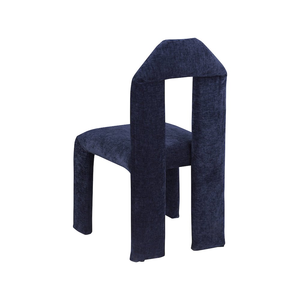 Bennett Navy Chenille Fabric Dining Chair, Set of 2. Picture 5