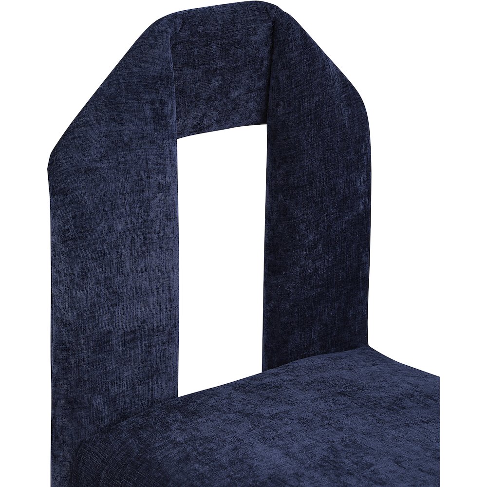 Bennett Navy Chenille Fabric Dining Chair, Set of 2. Picture 6