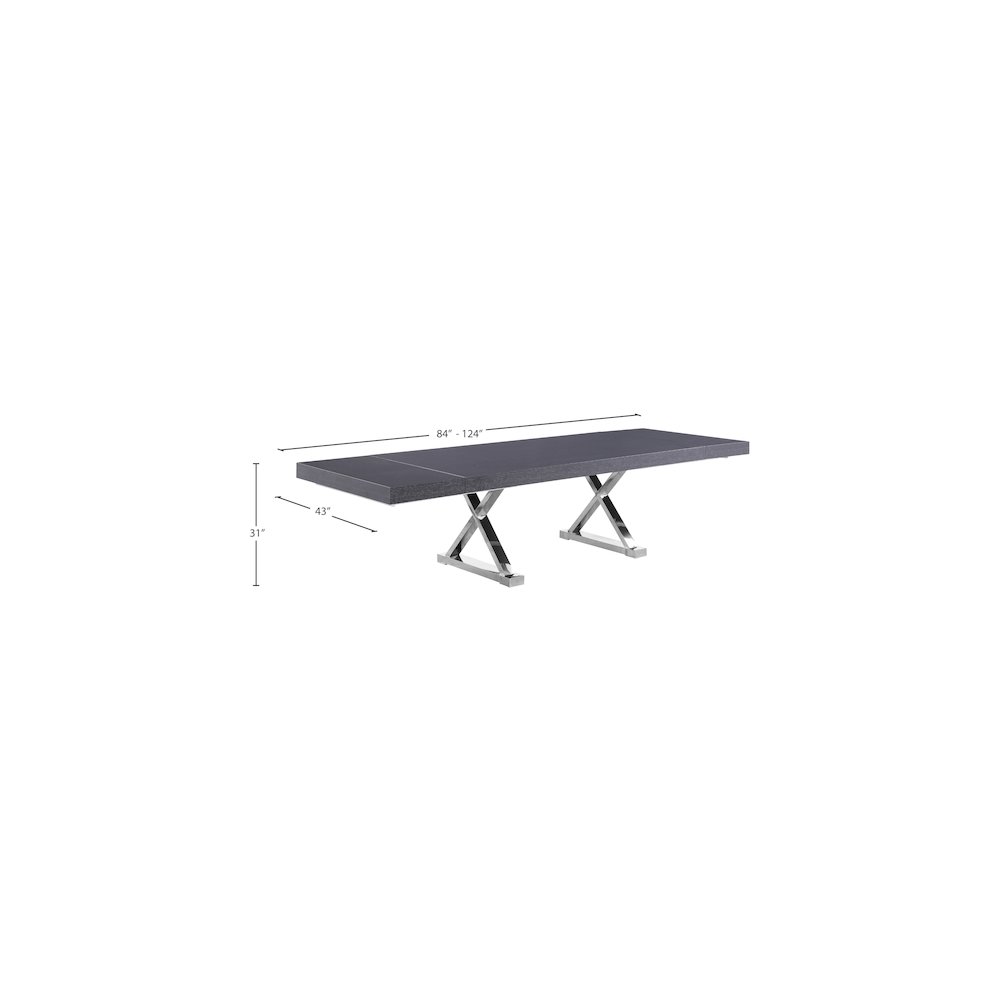 Excel Grey Oak Veneer Lacquer Extendable Dining Table. Picture 9