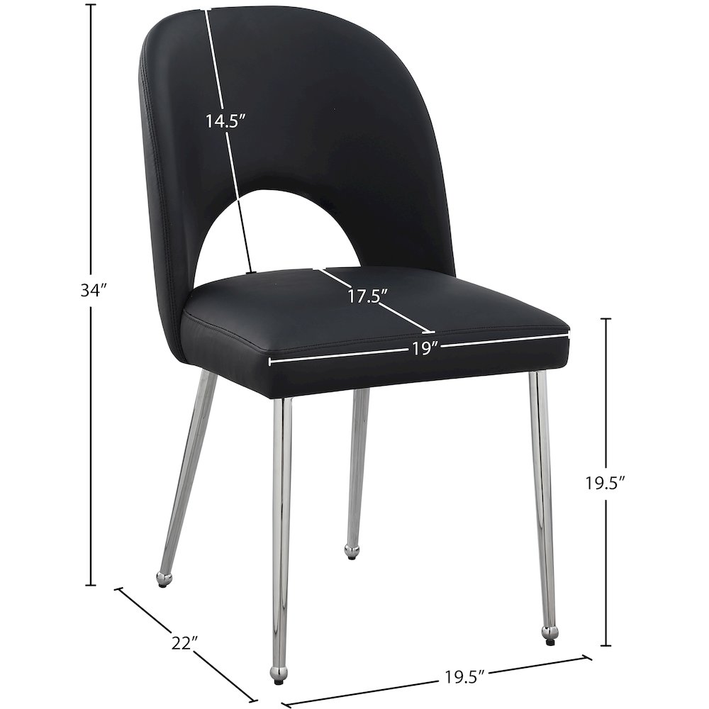 Logan Black Vegan Leather Dining Chair, Set of 2. Picture 6