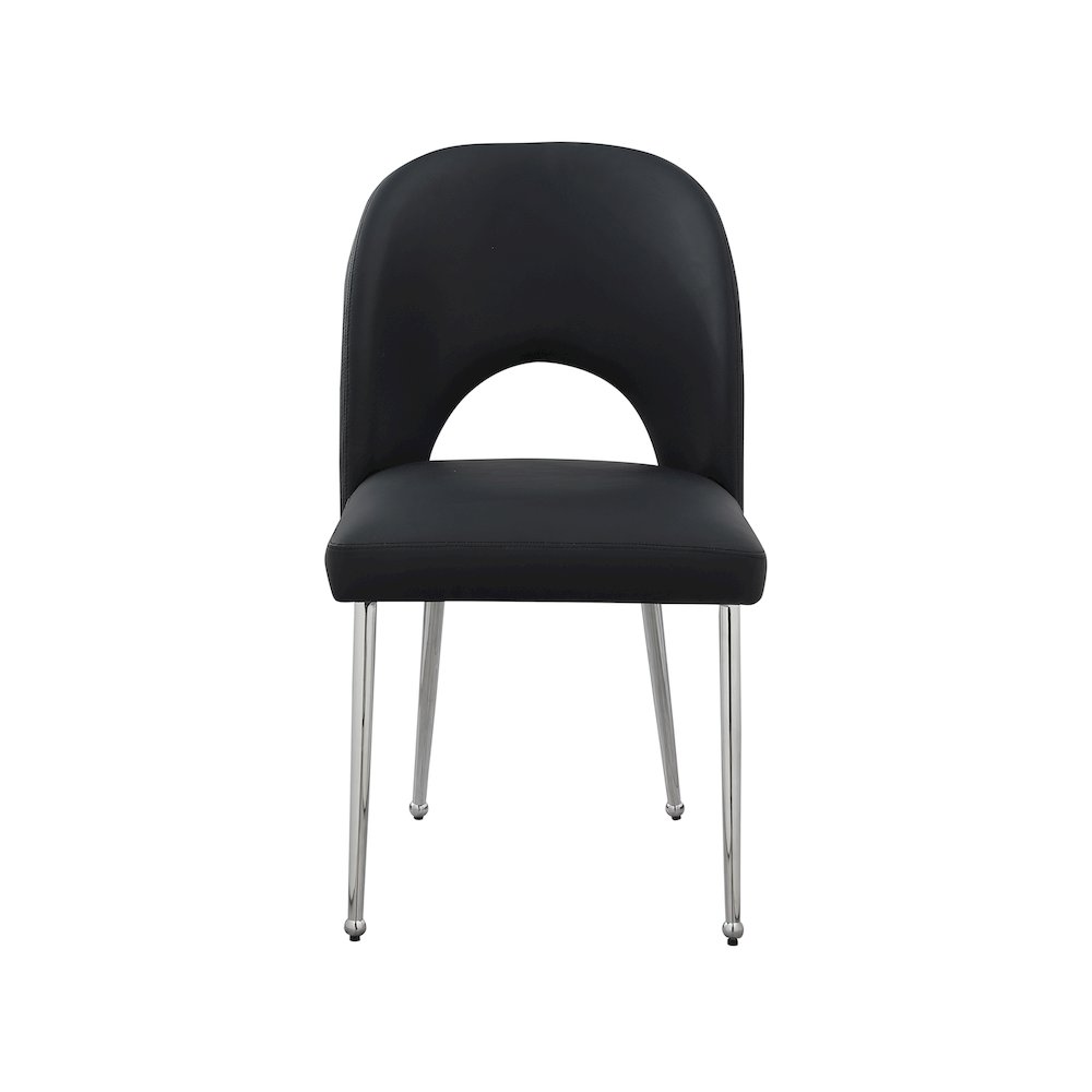 Logan Black Vegan Leather Dining Chair, Set of 2. Picture 3