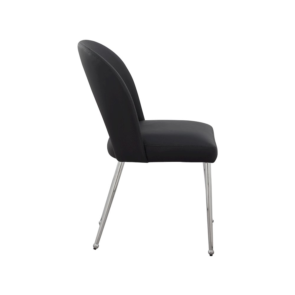 Logan Black Vegan Leather Dining Chair, Set of 2. Picture 4