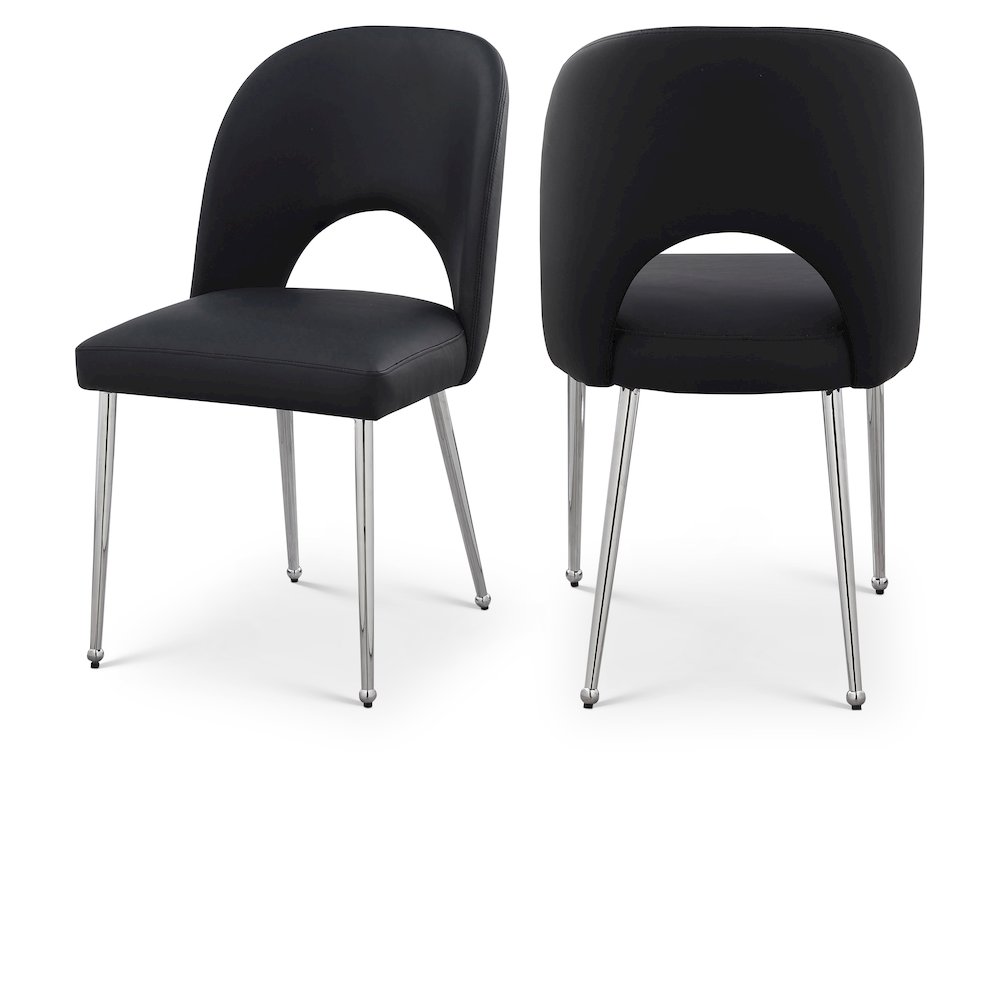 Logan Black Vegan Leather Dining Chair, Set of 2. Picture 1
