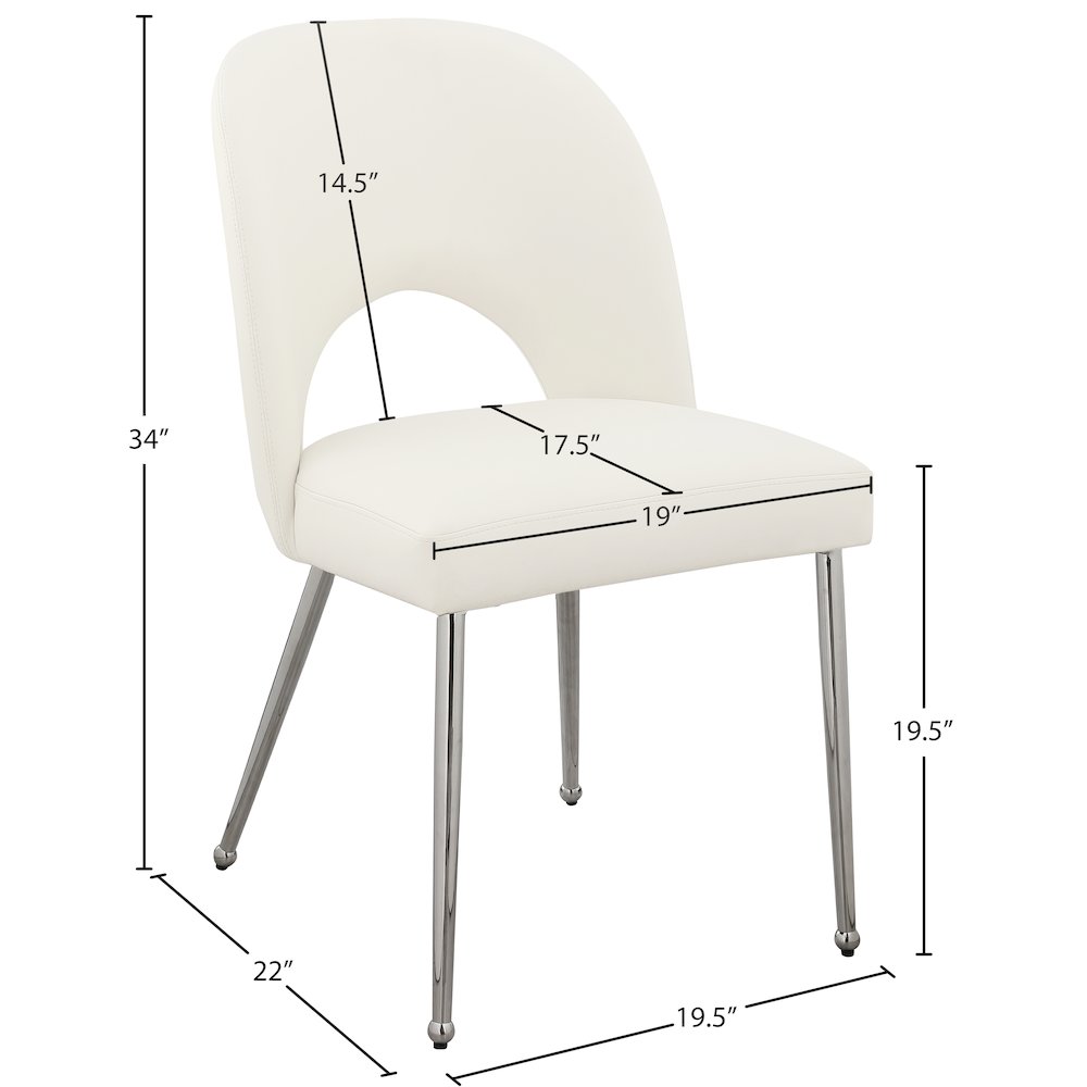 Logan Cream Vegan Leather Dining Chair, Set of 2. Picture 6