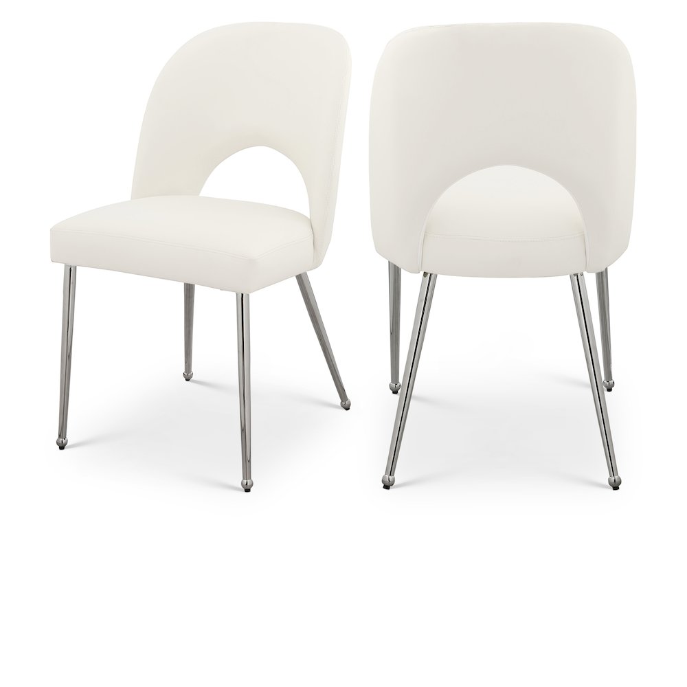 Logan Cream Vegan Leather Dining Chair, Set of 2. Picture 1