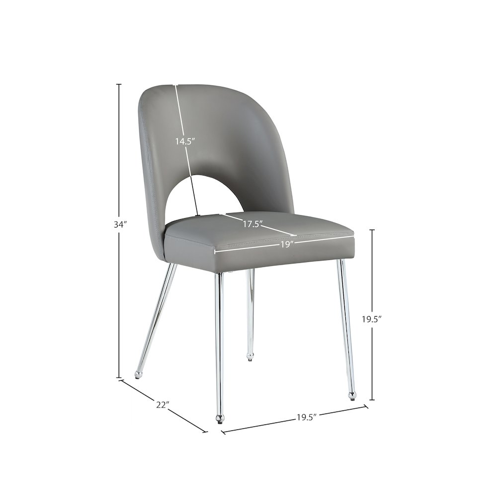 Logan Grey Vegan Leather Dining Chair, Set of 2. Picture 6