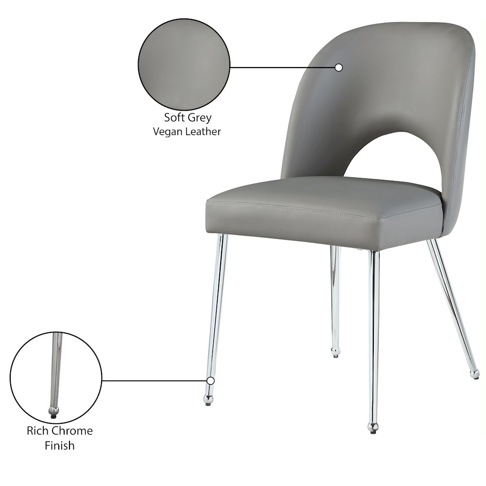Logan Grey Vegan Leather Dining Chair, Set of 2. Picture 7