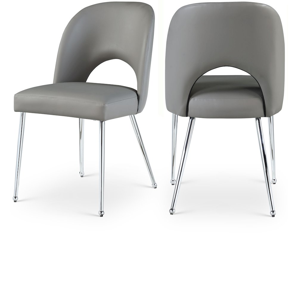 Logan Grey Vegan Leather Dining Chair, Set of 2. Picture 1