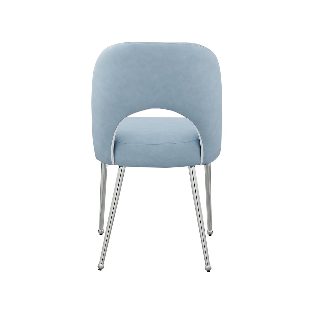 Logan Light Blue Vegan Leather Dining Chair, Set of 2. Picture 2