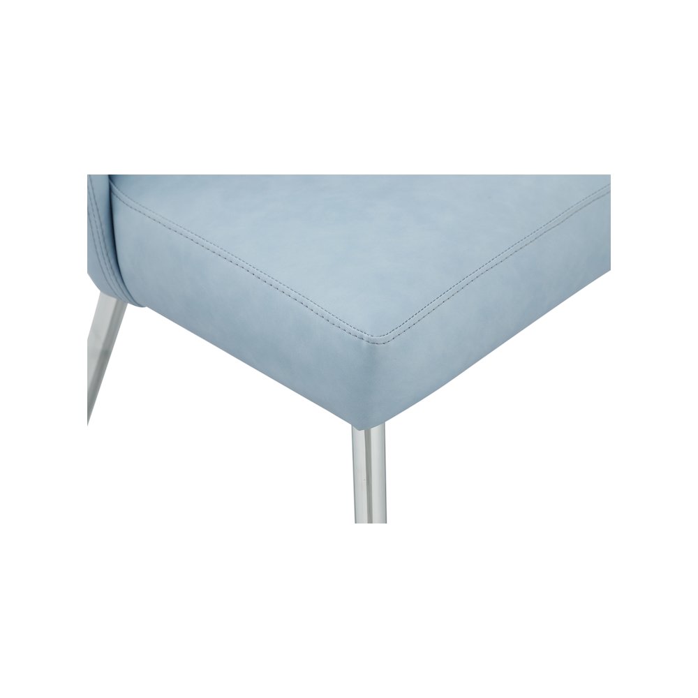 Logan Light Blue Vegan Leather Dining Chair, Set of 2. Picture 5