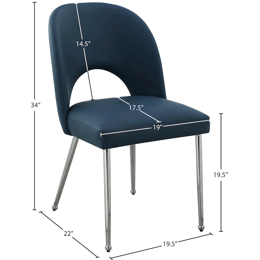 Logan Navy Vegan Leather Dining Chair, Set of 2. Picture 6