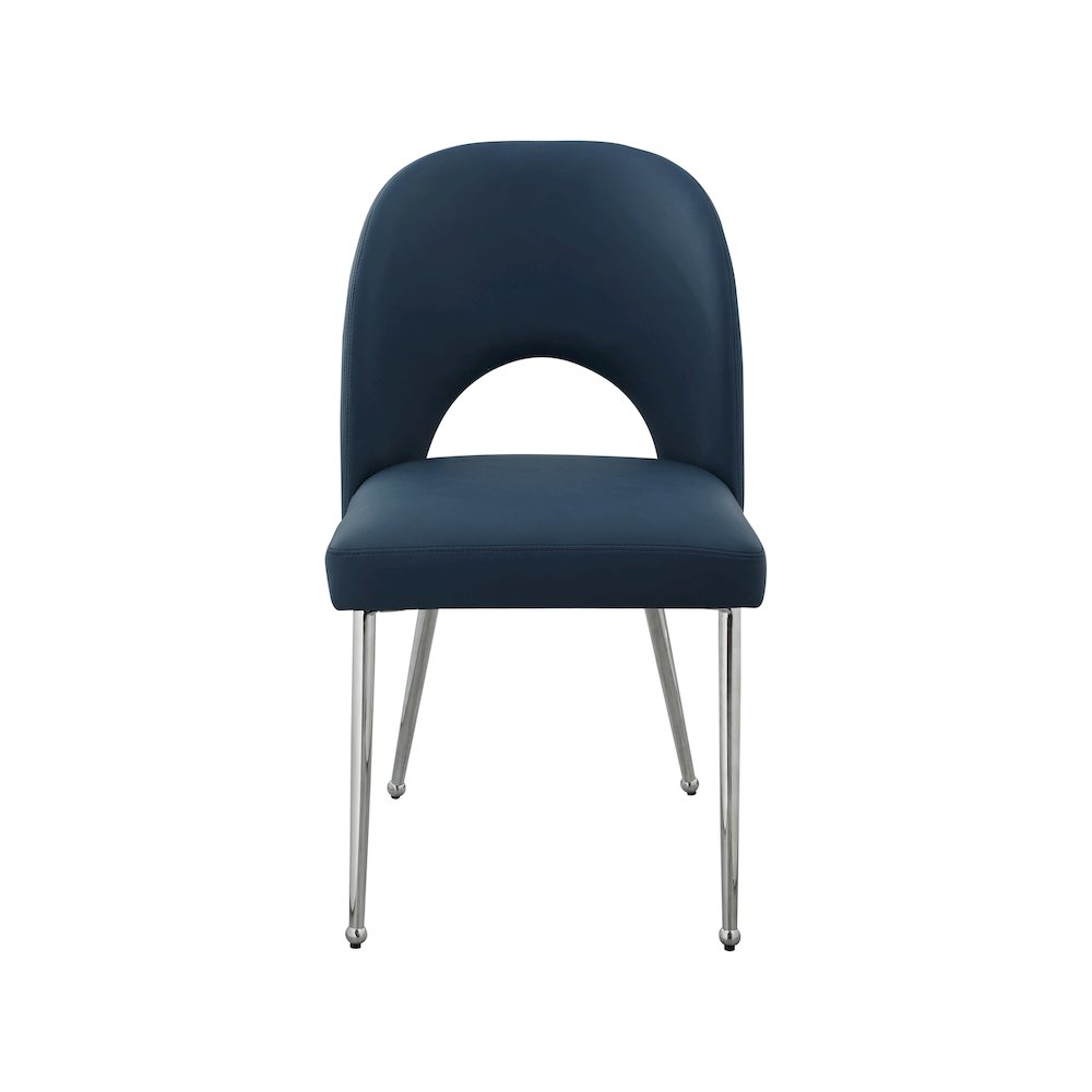 Logan Navy Vegan Leather Dining Chair, Set of 2. Picture 3