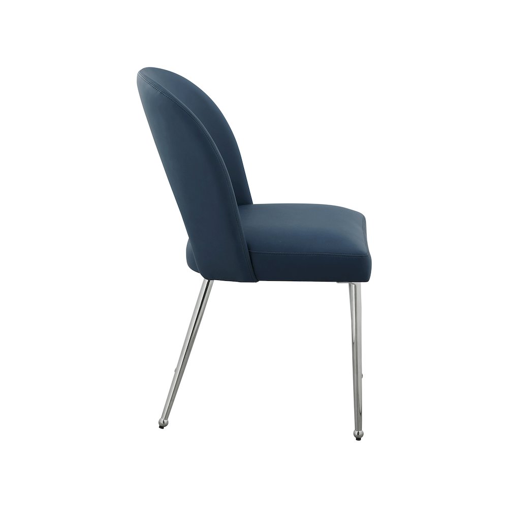 Logan Navy Vegan Leather Dining Chair, Set of 2. Picture 4