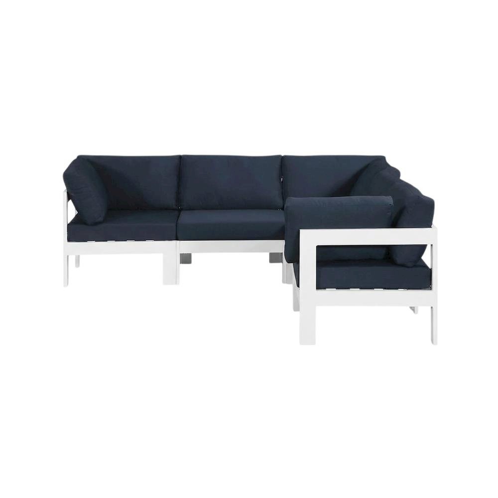 Navy Fabric Outdoor Modular Sectional With Contemporary Style. Picture 1