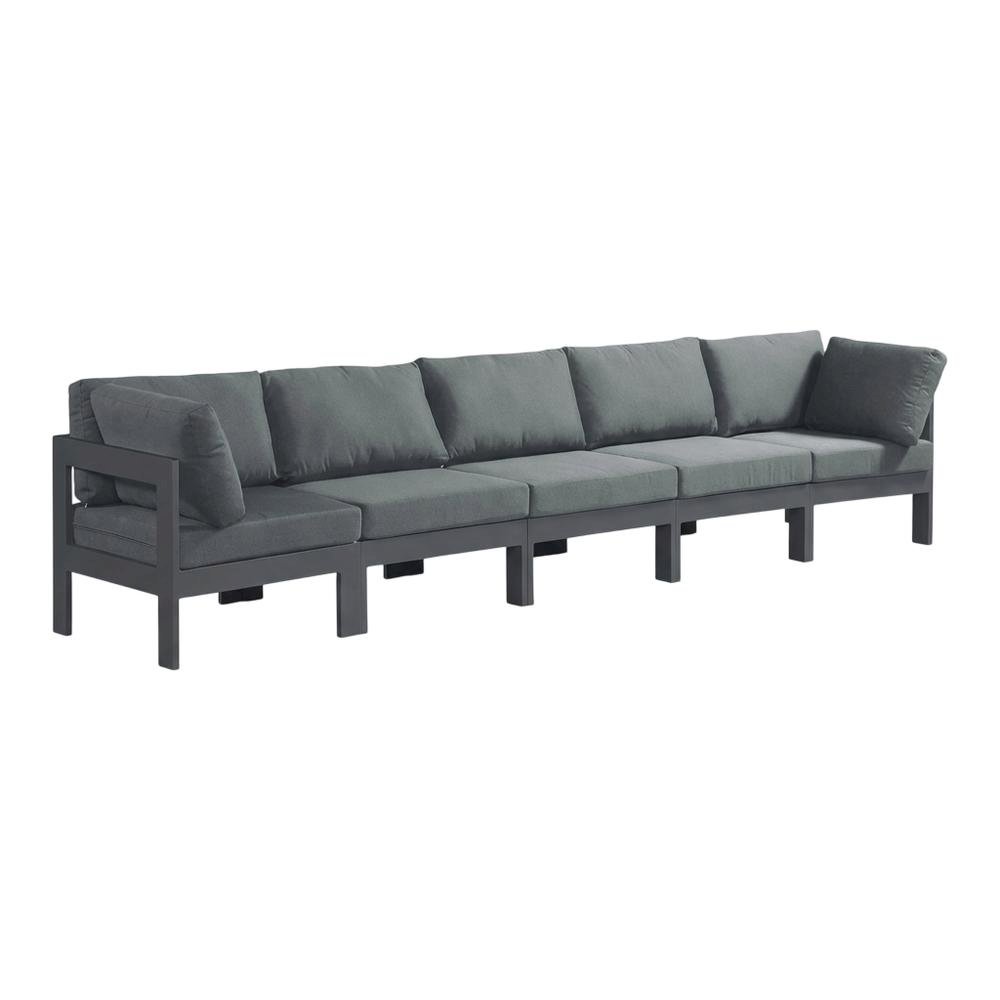 Gray Fabric Outdoor Modular Sofa With Contemporary Style And Cushioned Seating. Picture 1