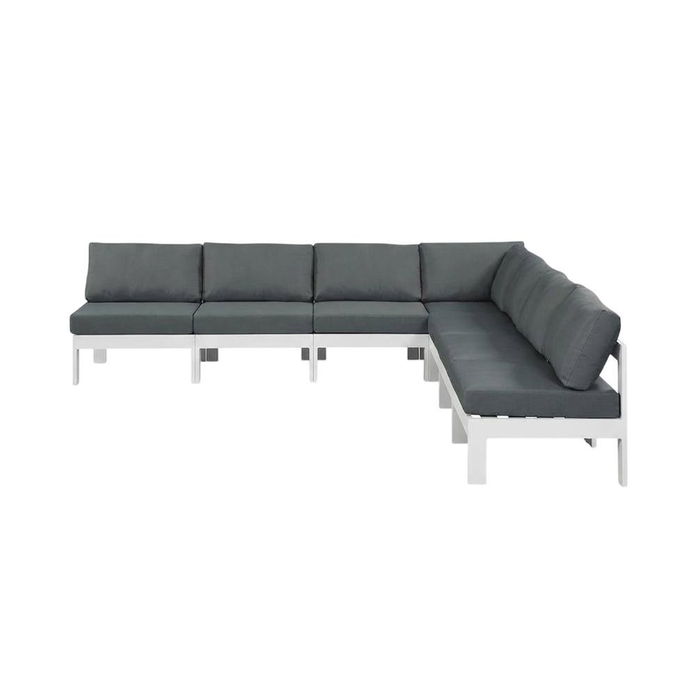 Gray Fabric Outdoor Patio Modular Sectional, Contemporary Style, Cushioned Seats. Picture 1
