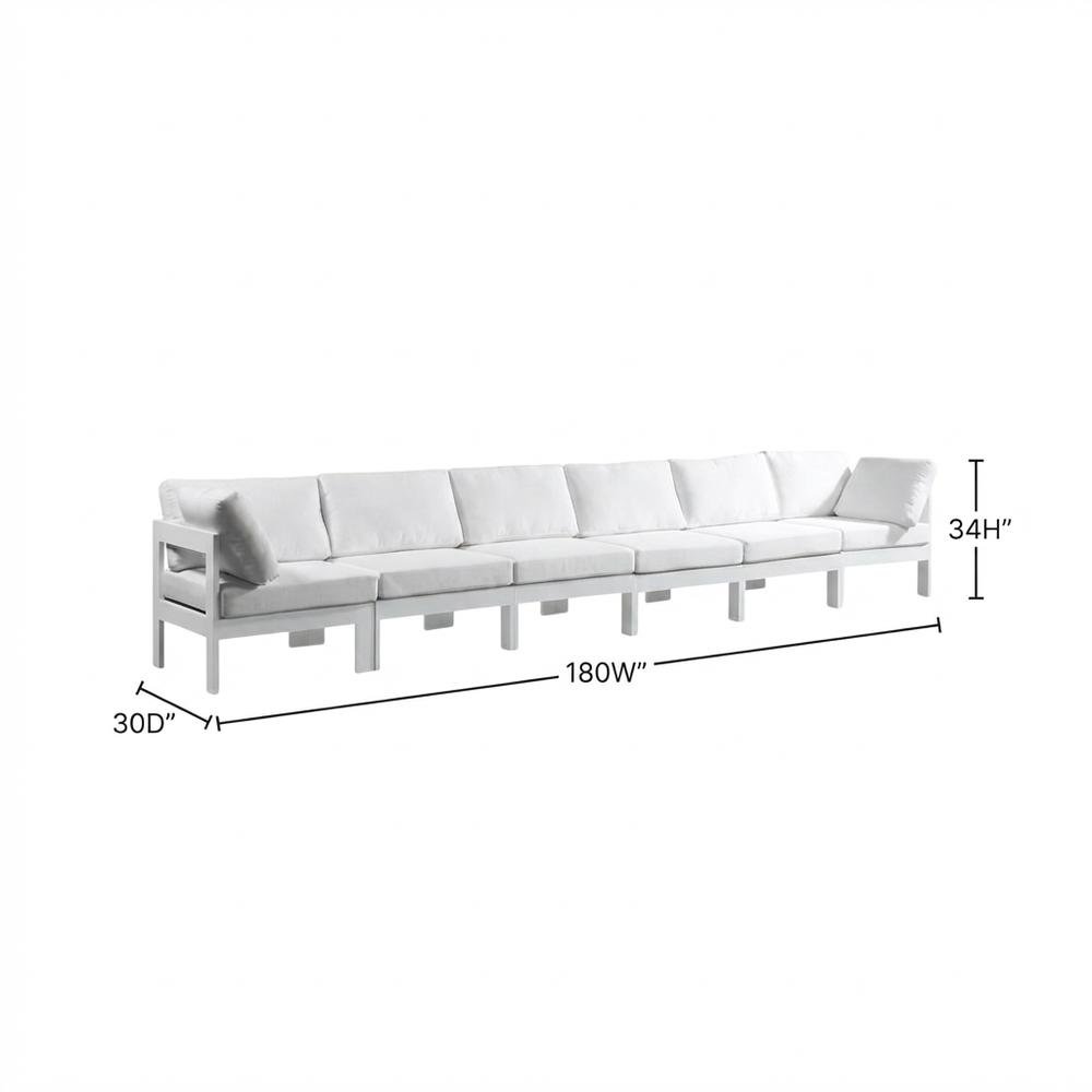 White Fabric Outdoor Modular Sofa With Contemporary Style And Cushioned Seating. Picture 7